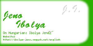 jeno ibolya business card